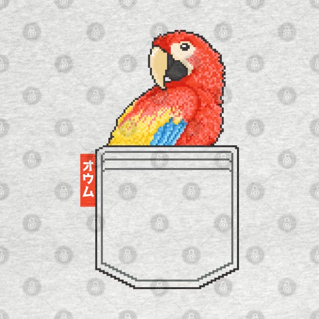 Cute Pocket Bird Pixel Parrot by TeeTowArt